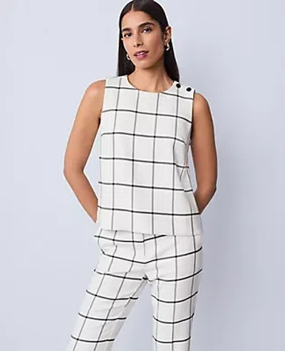Ann Taylor The Shoulder Button Top In White