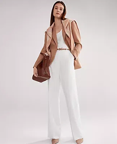 Ann Taylor The Side Button Wide-leg Pant In White