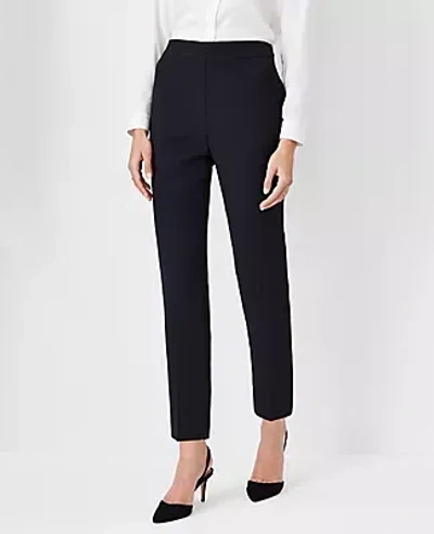 Ann Taylor The High Rise Side Zip Ankle Pant In Crepe In Black