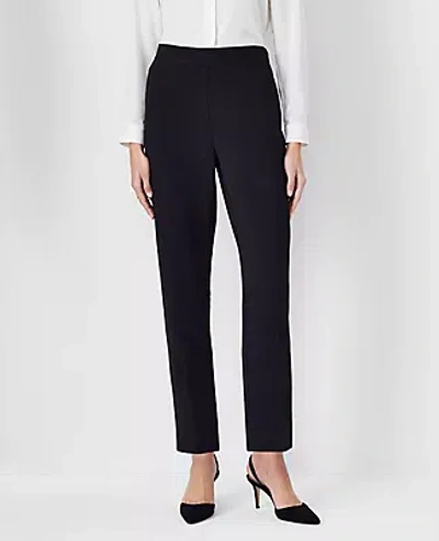 Ann Taylor The High Rise Side Zip Eva Ankle Pant In Fluid Crepe - Curvy Fit In Black