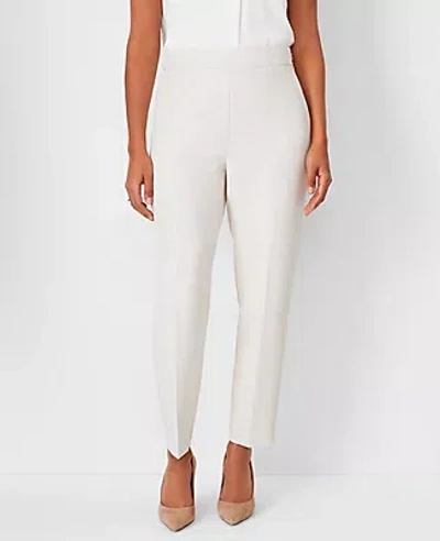 Ann Taylor The High Rise Side Zip Eva Ankle Pant In Fluid Crepe - Curvy Fit In Ivory Whisper
