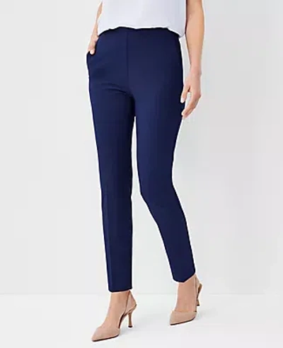 Ann Taylor The High Rise Side Zip Eva Ankle Pant In Bi-stretch In Pure Sapphire