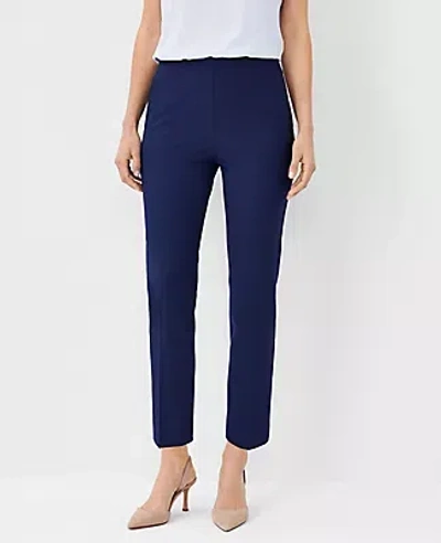 Ann Taylor The High Rise Side Zip Eva Ankle Pant In Bi-stretch - Curvy Fit In Pure Sapphire