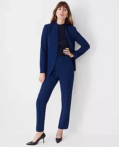 Ann Taylor The Side Zip Ankle Pant In Fluid Crepe In Pure Sapphire
