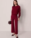Ann Taylor The Side-zip Flare Pant In Burgundy