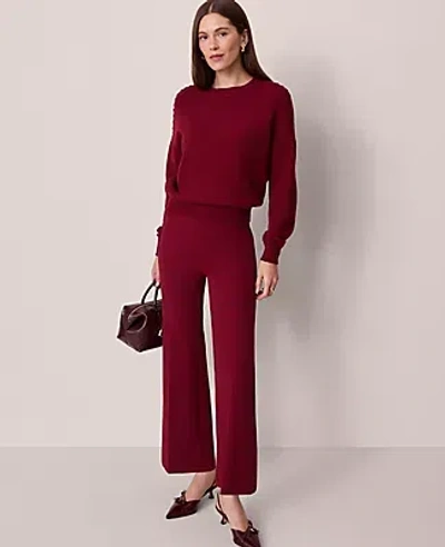 Ann Taylor The Side-zip Flare Pant In Burgundy