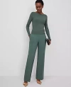 Ann Taylor The Petite Side-zip Straight Pant In Dried Cilantro