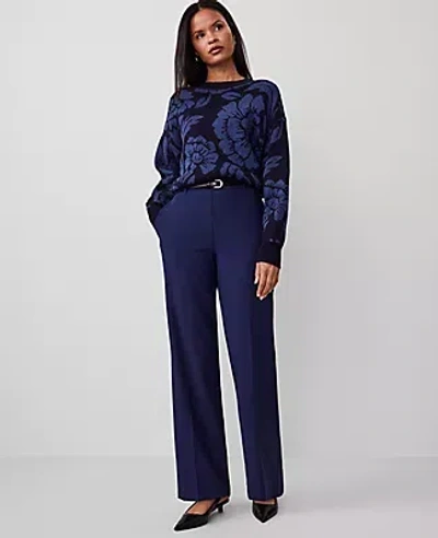 Ann Taylor The Side-zip Straight Pant In Pure Sapphire