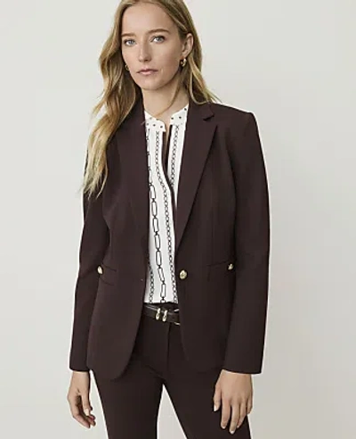 Ann Taylor The Single Button Blazer In Pure Chocolate