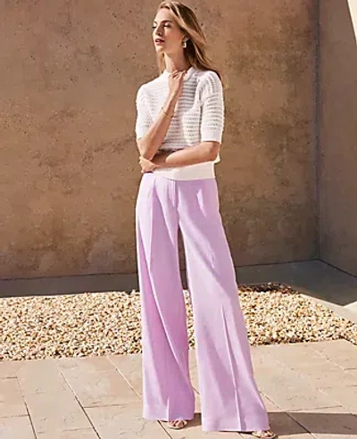 Ann Taylor The Single Pleated Wide Leg Pant In Crisp Lilac