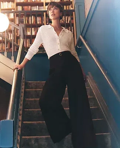 Ann Taylor The Statement Wide-leg Pant In Black