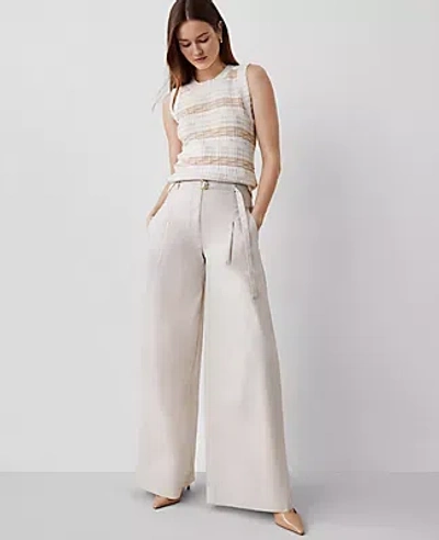 Ann Taylor The Statement Wide-leg Pant In Tahini
