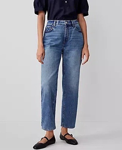 Ann Taylor The Straight Leg Jean - Curvy Fit In Vintage Mid Indigo Wash