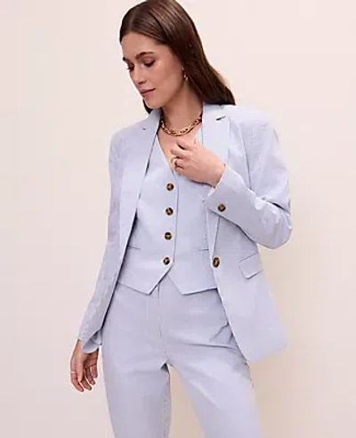 Ann Taylor The Striped Long One Button Blazer