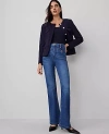 Ann Taylor The Tab Pocket Flare Jean In Modern Indigo Wash