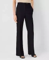 Ann Taylor The Tab Waist Cuffed Trouser Pant In Linen Twill In Black