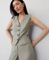 Ann Taylor The Tailored Button Pocket Vest In Seagrass