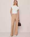 Ann Taylor The Tailored Wide Leg Trouser In Brown