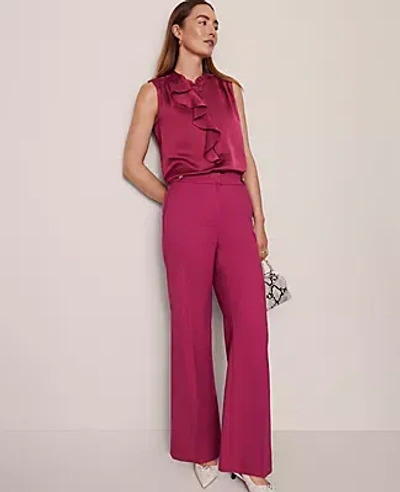 Ann Taylor The Tailored Wide Leg Trouser In Purple