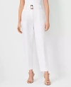 Ann Taylor The Tall Belted Pleated Taper Pant In White
