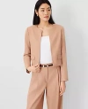 Ann Taylor The Tall Cropped Crew Neck Jacket In Camel Taupe