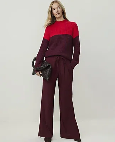 Ann Taylor The Tall Drawstring Wide-leg Pant In Purest Plum