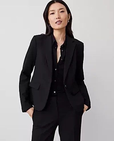Ann Taylor The Tall Notched One Button Blazer In Seasonless Stretch In Core Black