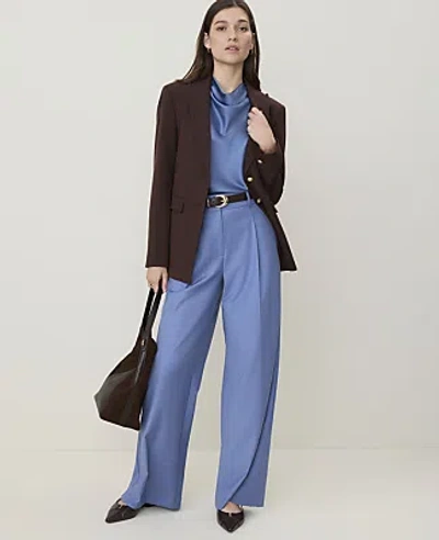 Ann Taylor The Tall Pleated Wide-leg Pant In Ocean Oasis