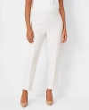 Ann Taylor The Tall Side Zip Ankle Pant In Fluid Crepe In Ivory Whisper