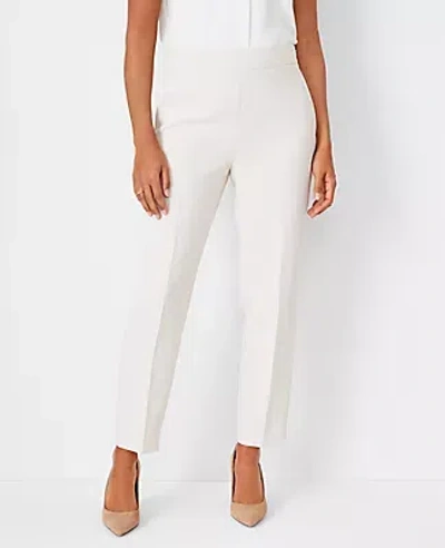 Ann Taylor The Tall Side Zip Ankle Pant In Fluid Crepe In Ivory Whisper