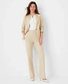 Ann Taylor The Tall Side Zip Straight Pant In Bi-stretch In Toasted Oat
