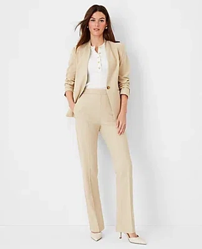 Ann Taylor The Tall Side Zip Straight Pant In Bi-stretch In Toasted Oat