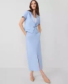 Ann Taylor The Trouser Column Midi Skirt In Brisk Blue