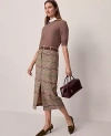 Ann Taylor The Trouser Column Midi Skirt In Brown