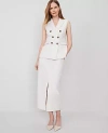 Ann Taylor The Trouser Column Midi Skirt In Tan Texture