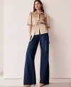 Ann Taylor The Petite Wide-leg Cargo Jean In Classic Rinse Wash