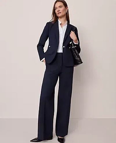 Ann Taylor The Petite Wide-leg Pant In Blue