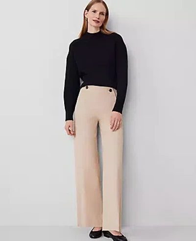 Ann Taylor Weekend Collection Wide-leg Sailor Pant In Toasted Oat