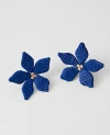 Ann Taylor Threaded Flower Stud Earrings In Blue