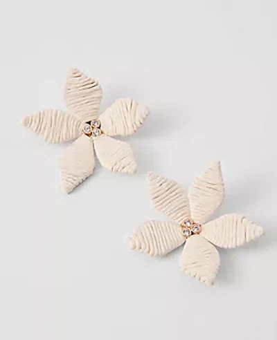 Ann Taylor Threaded Flower Stud Earrings In Gray