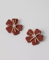 Ann Taylor Threaded Flower Stud Earrings In Brown
