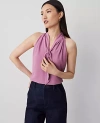Ann Taylor Tie Neck Halter Top In Autumn Rose