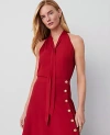 Ann Taylor Tie Neck Halter Top In Gingham Red