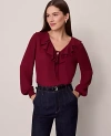 Ann Taylor Tie Neck Ruffle Blouse