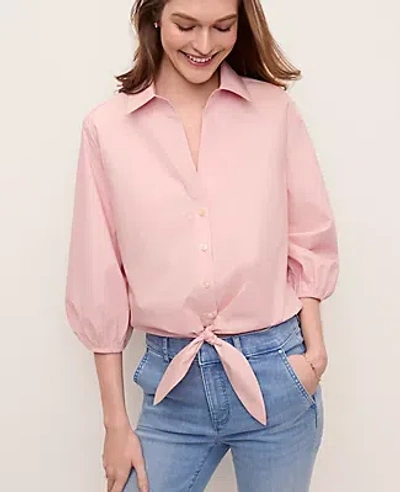 Ann Taylor Tie Waist Blouse In Pink