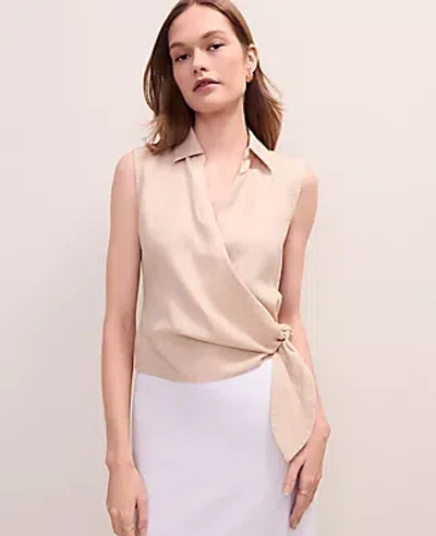 Ann Taylor Tie Waist Blouse In Pink