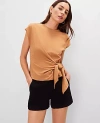 Ann Taylor Tie Waist Tee In Brown