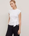 Ann Taylor Tie Waist Tee In White