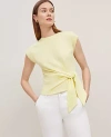 Ann Taylor Tie Waist Tee In Yellow Pear