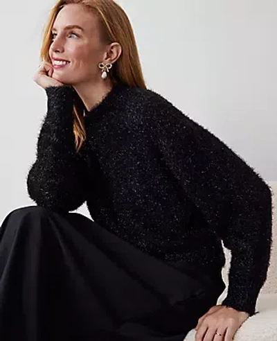 Ann Taylor Tinsel Wedge Sweater In Black